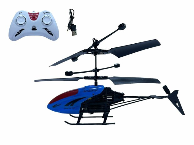 Rc helikopter - met hand en afstandsbediening bestuurbaar Blauw