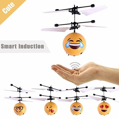 Flying Ball - Zwevende Bal - Met Led Infraroodsensor - Hand Bestuurbare Emoji Bal