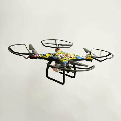 Quadricopt&egrave;re avec cam&eacute;ra en direct - Graffiti - Wifi - contr&ocirc;le par application - 2,4 GHZ - Fonction Hover - Drone