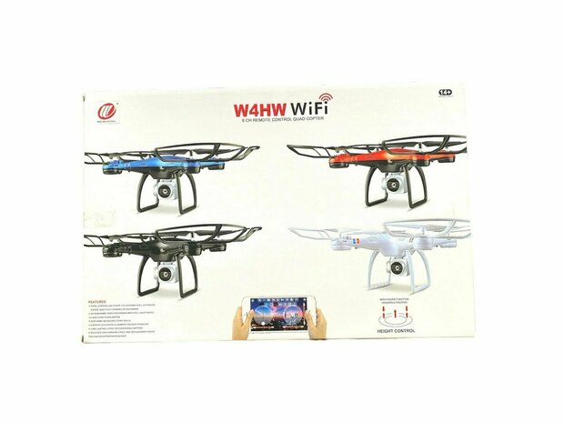 Drone avec cam&eacute;ra en direct - Wifi - contr&ocirc;le par application - 2,4GHZ - Fonction Hover - Rouge