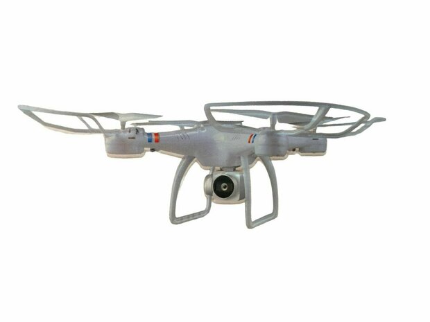 Drone avec cam&eacute;ra en direct - Wifi - contr&ocirc;le par application - 2,4GHZ - Fonction Hover - Blanc