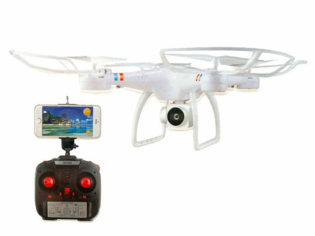 Drone with live camera - Wifi - app control - 2.4GHZ - Hover function - White