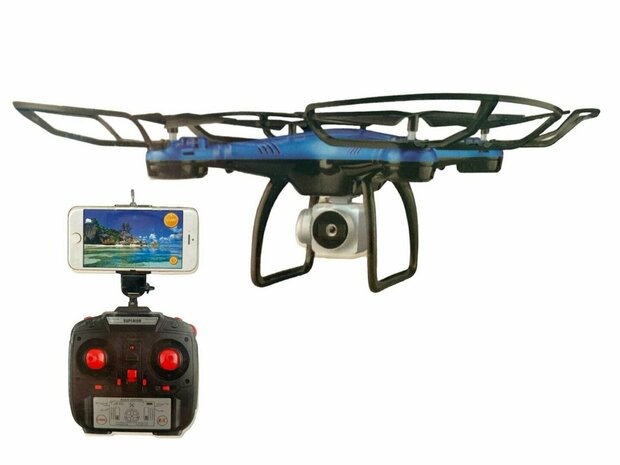 Drone with live camera - Wifi - app control - 2.4GHZ - Hover function - Blue