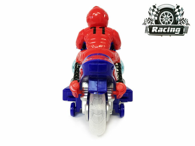 Speelgoed Race  Motor met led disco lichten en geluid effecten - motorfiets (25CM)