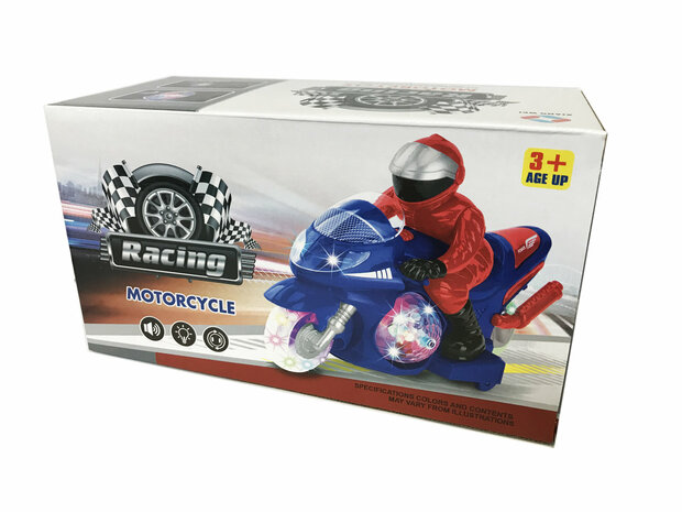 Spielzeug-Rennmotorrad mit LED-Disco-Lichtern und Soundeffekten &ndash; Motorrad (25 cm)