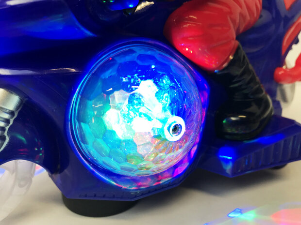 Moto de course jouet avec lumi&egrave;res disco LED et effets sonores - moto (25CM)