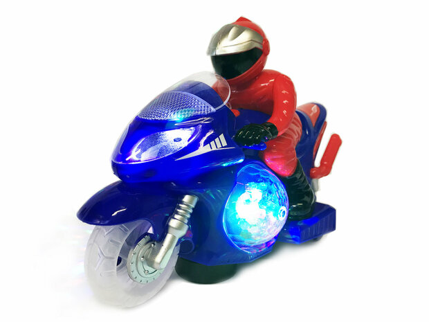 Spielzeug-Rennmotorrad mit LED-Disco-Lichtern und Soundeffekten &ndash; Motorrad (25 cm)