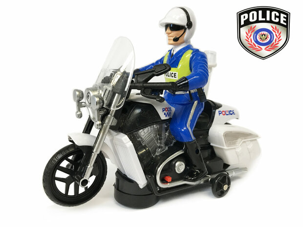 Police motorcycle with LED flash light and police sounds - Police 20CM