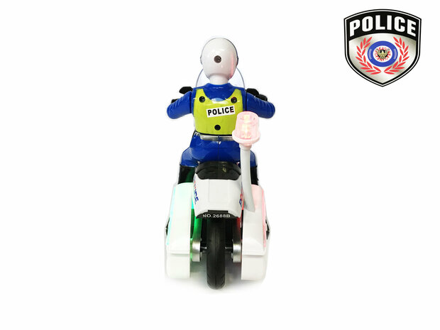 Polizeimotorrad mit LED-Blitzlicht und Polizeiger&auml;uschen &ndash; Police 20CM