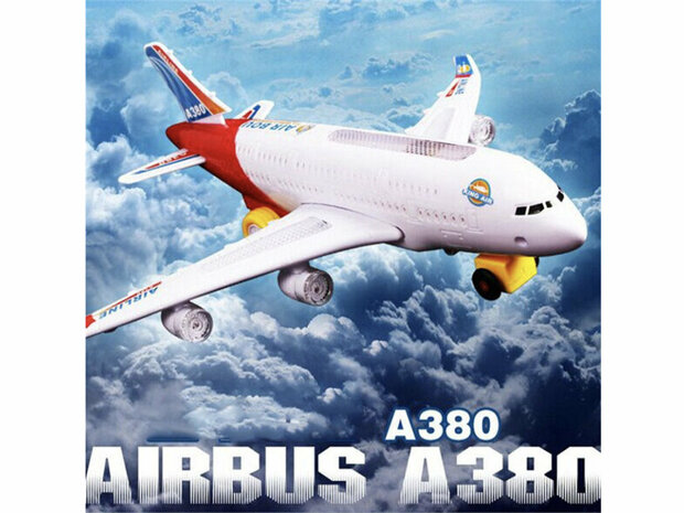 Avion jouet Airbus A380 avec lumi&egrave;re et son 44cm