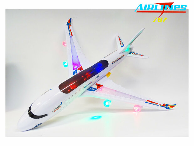 Avion jouet Airbus avec lumi&egrave;re et son LED 59cm
