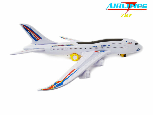 Avion jouet Airbus avec lumi&egrave;re et son LED 59cm