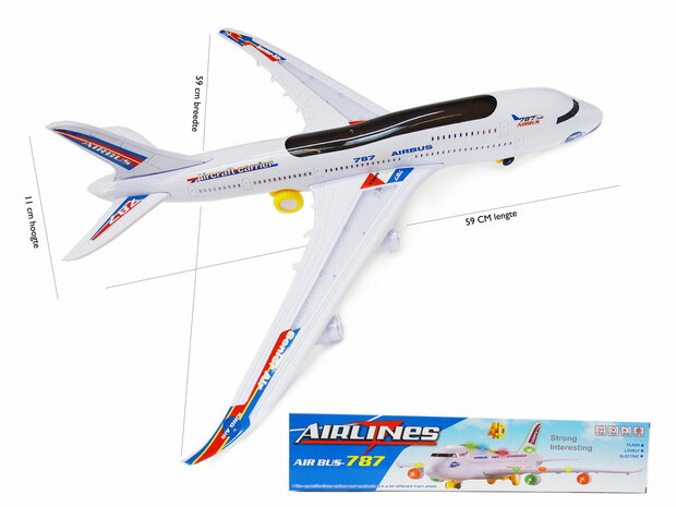 Airbus toy plane with LED light and sound 59cm