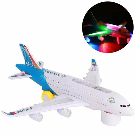 Avion jouet Airbus avec son et lumi&egrave;res 30,5CM.