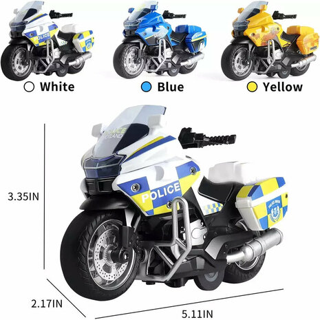 DIE-CAST POLICE MOTORCYCLE MODEL pull-back light and sound