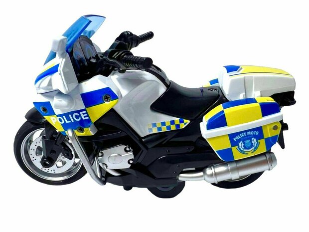 DIE-CAST POLICE MOTORCYCLE MODEL pull-back light and sound