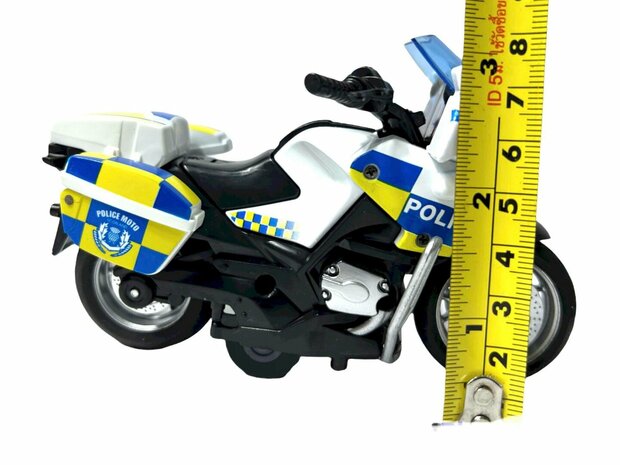 DIE-CAST POLICE MOTORCYCLE MODEL pull-back light and sound