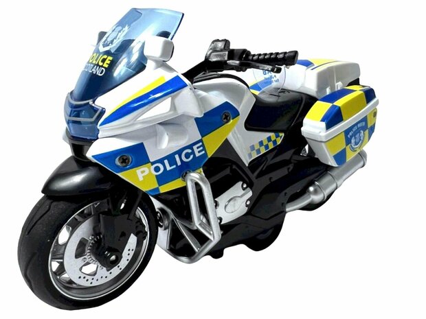 DIE-CAST POLICE MOTORCYCLE MODEL pull-back light and sound