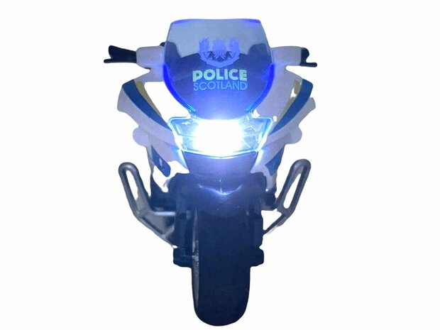 MOD&Egrave;LE DE MOTO DE POLICE MOUL&Eacute; SOUS PRESSION : lumi&egrave;re et son &agrave; tirer