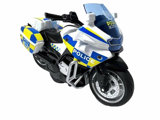 DIE-CAST POLICE MOTORCYCLE MODEL pull-back light and sound