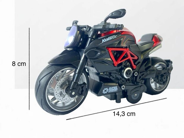 KLASSISCHES MODELL MIT MOTOR - Druckguss mit R&uuml;ckzugssystem M66. Rot