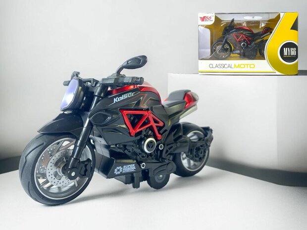 KLASSISCHES MODELL MIT MOTOR - Druckguss mit R&uuml;ckzugssystem M66. Rot