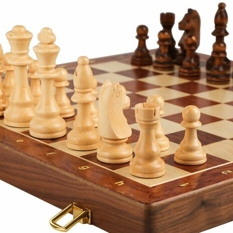 &Eacute;chiquier en bois - Jeu d&#039;&eacute;checs en bois - 39x39 CM - jeu d&#039;&eacute;checs - Pliable - jeu d&#039;&eacute;checs