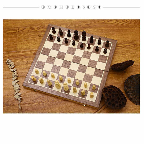 &Eacute;chiquier en bois - Jeu d&#039;&eacute;checs en bois - 39x39 CM - jeu d&#039;&eacute;checs - Pliable - jeu d&#039;&eacute;checs