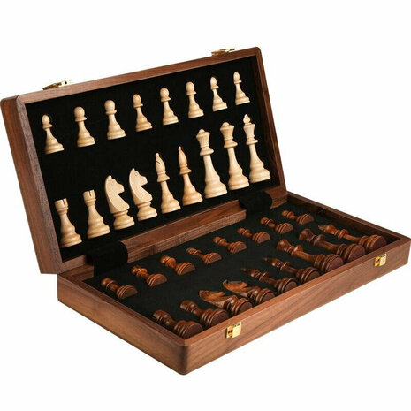 Houten schaakbord - Wood Chess set - 39x39 CM - schaakset - Opklapbaar - schaakspel