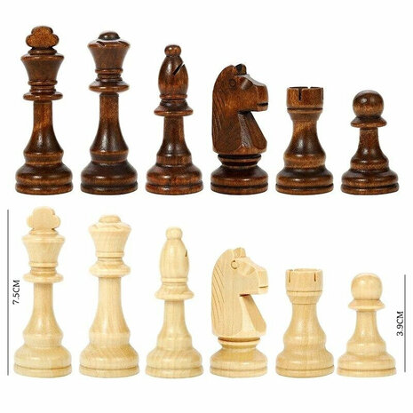 Houten schaakbord - Wood Chess set - 39x39 CM - schaakset - Opklapbaar - schaakspel