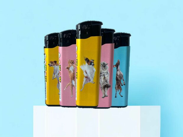 LIGHTERS 50 PIECES WITH DOG PRINT