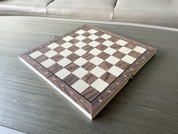  Schaakbord met Schaakstukken Magnetisch - Chess King - 29x29 cm - Schaakspel - Hout - Opklapbaar