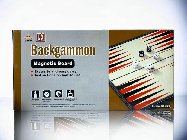 Backgammon Magnetisch Opklapbaar 32 x 32 cm B