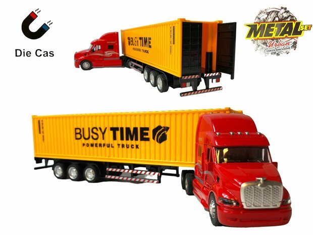 LKW mit Containerzugmaschine mit Anh&auml;nger 40FT Container Master &ndash; Diecast Master