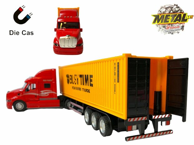 Camion avec tracteur &agrave; conteneurs avec remorque 40FT Container Master - Diecast Master