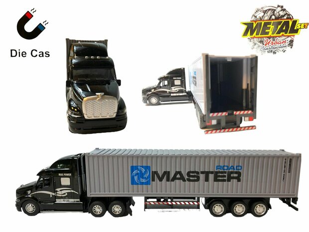 Camion avec tracteur &agrave; conteneurs avec remorque 40FT Container Master - Diecast Master G