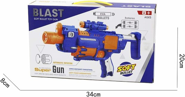Speelgoed Elektrisch blaster - 20 x speciale zacht Elite darts Super Blast 