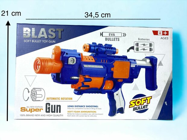 Speelgoed Elektrisch blaster - 20 x speciale zacht Elite darts Super Blast 