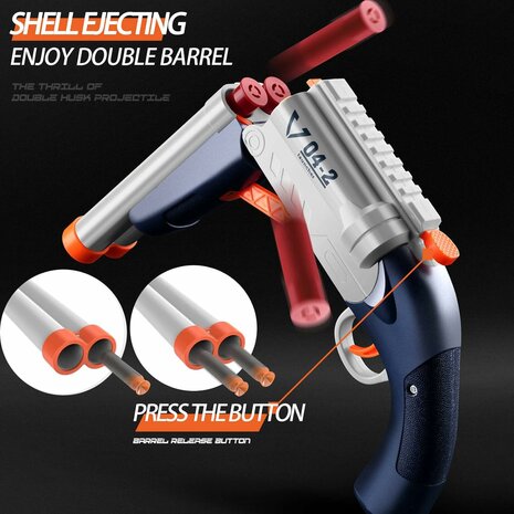 Speelgoed shotgun&nbsp;- Elite darts - Blaster - zacht rubberen darts - 42 cm