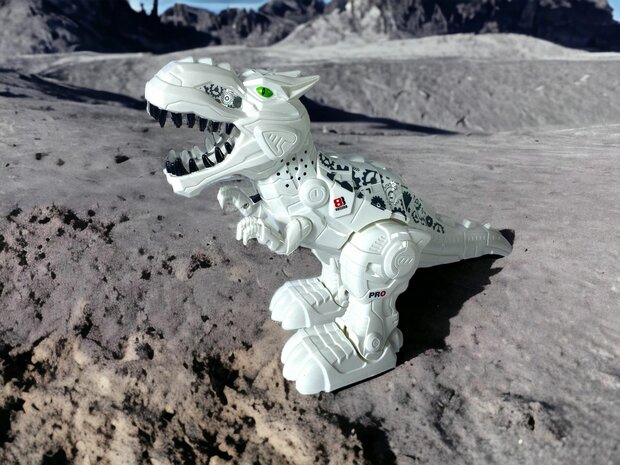 Roboter Tyrannosaurus Rex &ndash; kann sich bewegen und gehen &ndash; legt Eier &ndash; Licht und Dino-Ger&auml;usche, 30 cm
