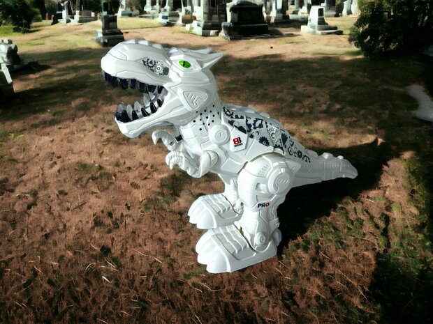 Robot Tyrannosaurus Rex - kan bewegen en lopen - legt eieren - licht en dino geluiden 30CM