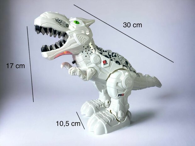 Roboter Tyrannosaurus Rex &ndash; kann sich bewegen und gehen &ndash; legt Eier &ndash; Licht und Dino-Ger&auml;usche, 30 cm