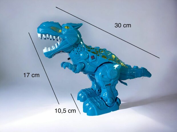 Roboter Tyrannosaurus Rex &ndash; kann sich bewegen und gehen &ndash; legt Eier &ndash; Licht und Dino-Ger&auml;usche, 30 cm B