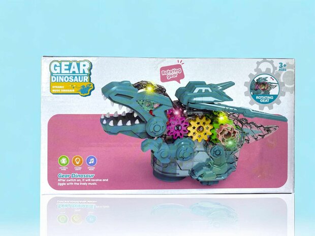 Gear Dinosaur - avec ailes mobiles - produit des sons et des lumi&egrave;res de dinosaure - dinosaure interactif 22,5 cm