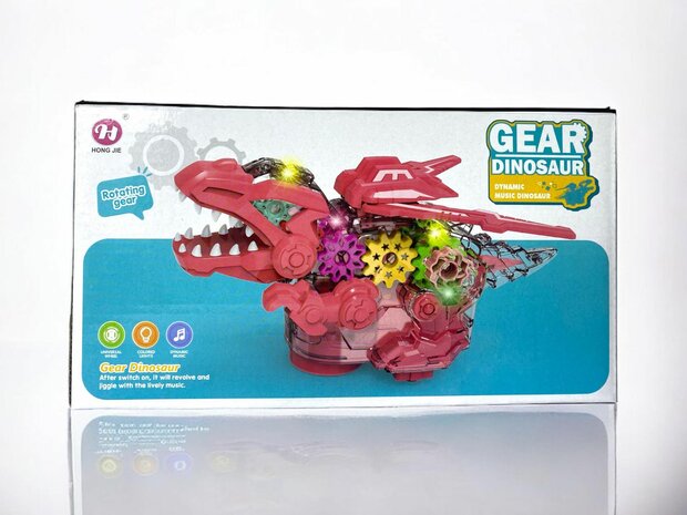 Gear Dinosaur - met bewegende vleugels - maakt dino geluiden en lichtjes op - interactieve dinosaurus 22.5CM R