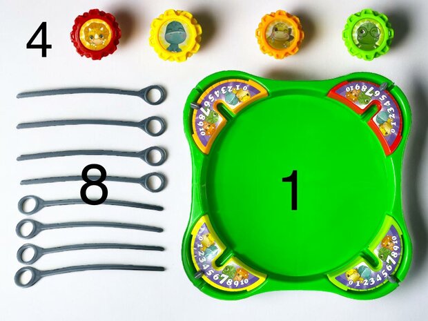 Battle Gyro - Top Dinosaur - compleet spel set 4x gyro met launcher en arena - 1 tot 4 spelers groen