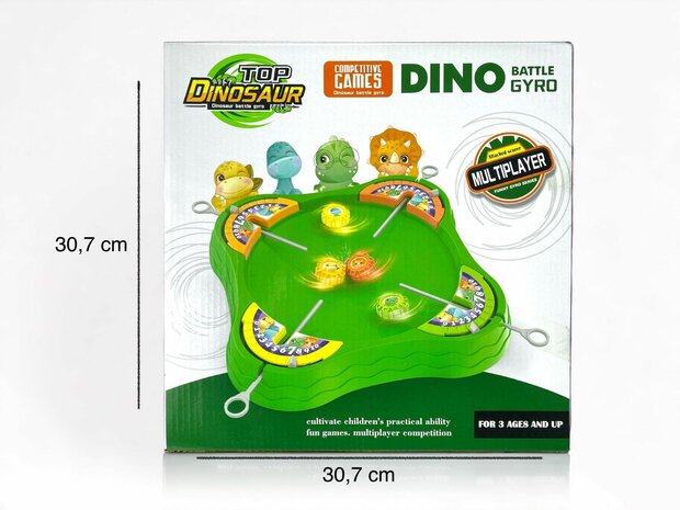 Battle Gyro - Top Dinosaurier - komplettes Spielset 4x Gyro mit Werfer und Arena - 1 bis 4 Spieler g