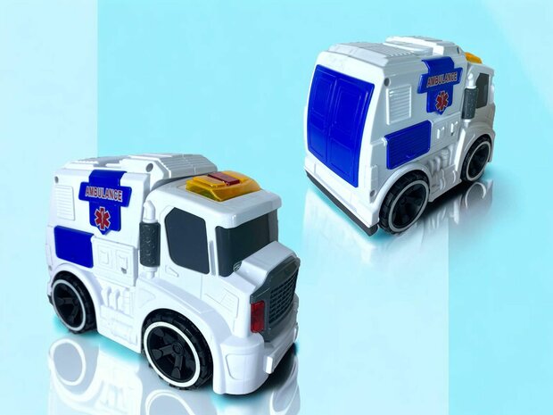 Krankenwagen-Spielzeug &ndash; mit Sirenenger&auml;uschen und Lichtern, 19,5 cm