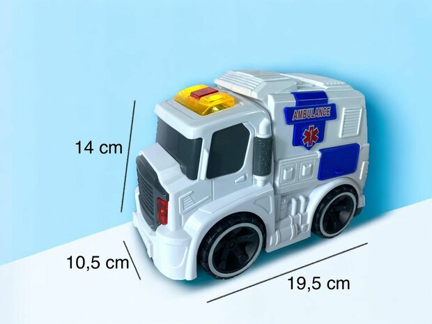 Ambulance speelgoed - met sirene geluiden en lichtjes 19.5cm