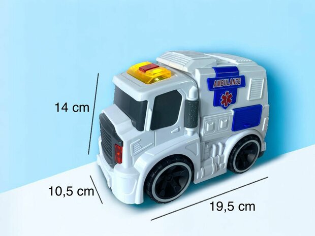 Jouet d&#039;ambulance - avec sons de sir&egrave;ne et lumi&egrave;res 19,5 cm